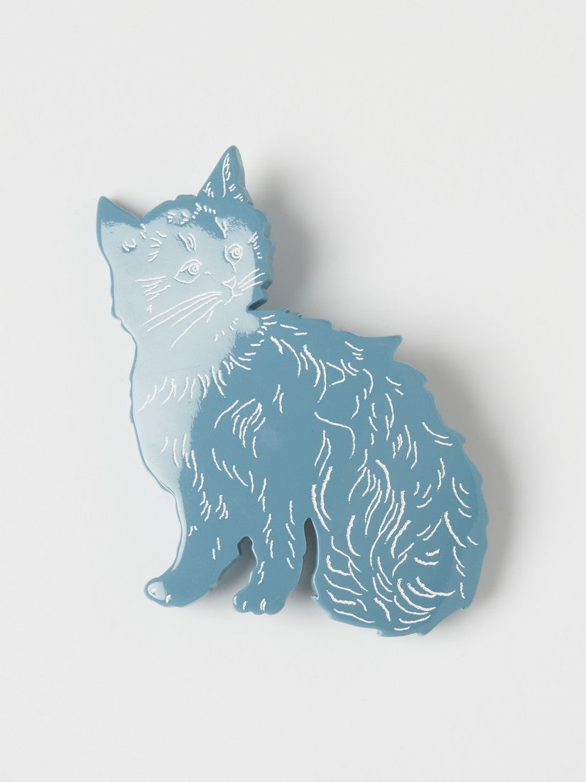 猫のブローチ＆バレッタ ブルー – H.P.FRANCE公式サイト