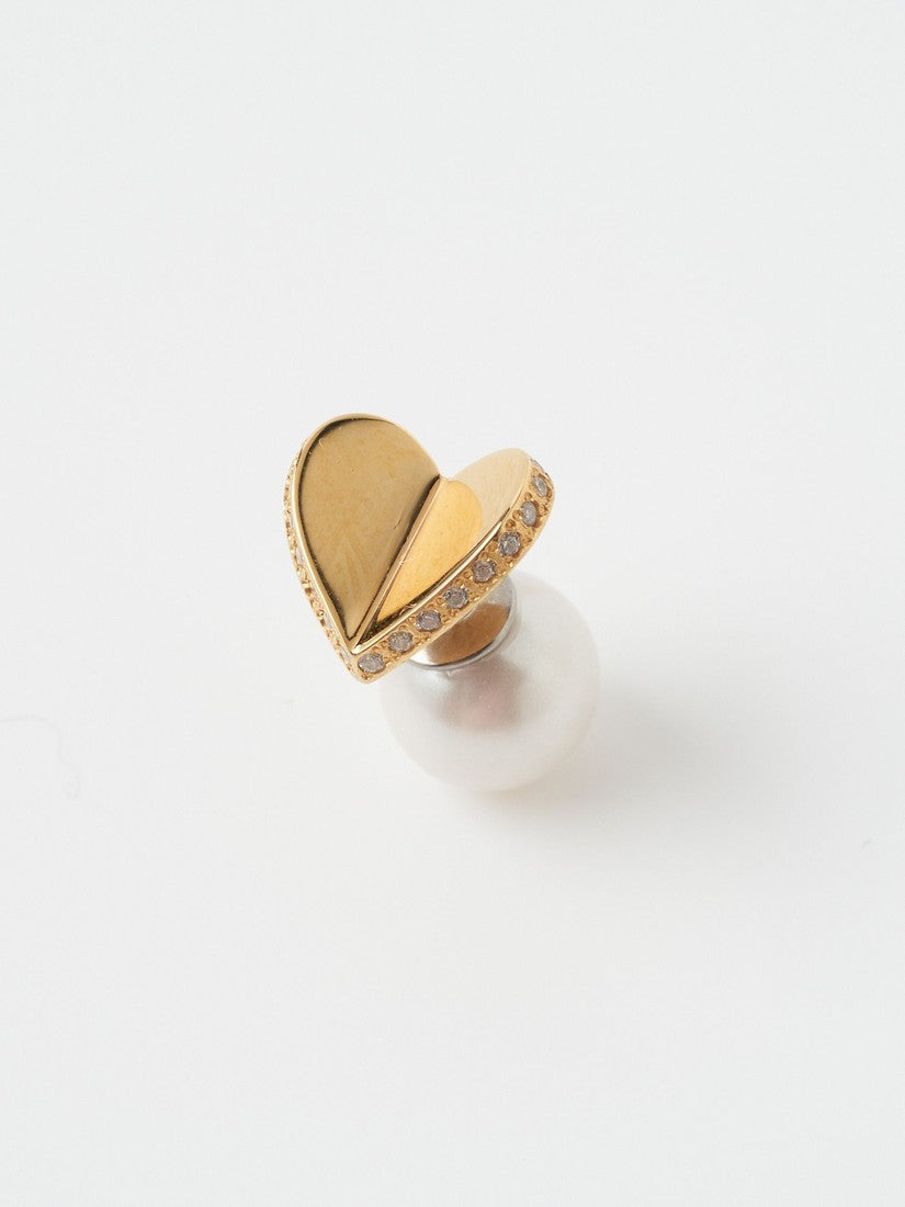 Tiny heart line stone ピアス（片耳用） – H.P.FRANCE公式サイト