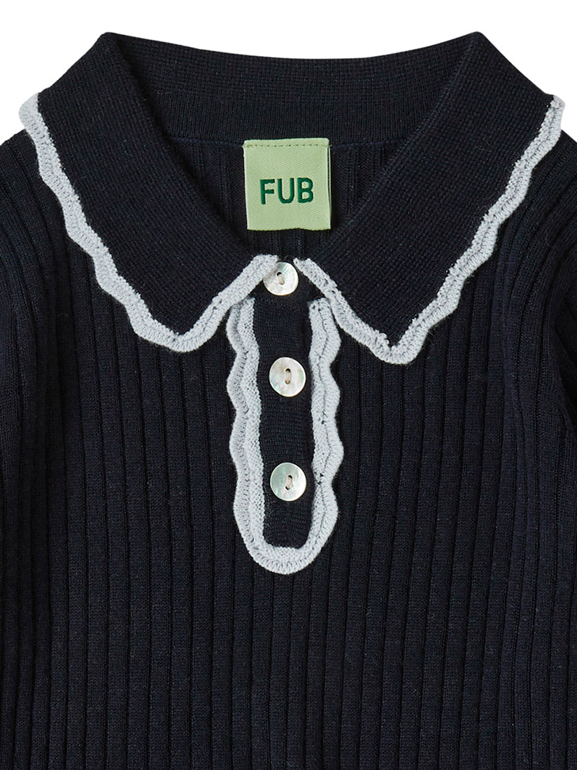 キッズ】《FUB》Rib Polo ロングスリーブポロシャツニット DARK NAVY – H.P.FRANCE公式サイト