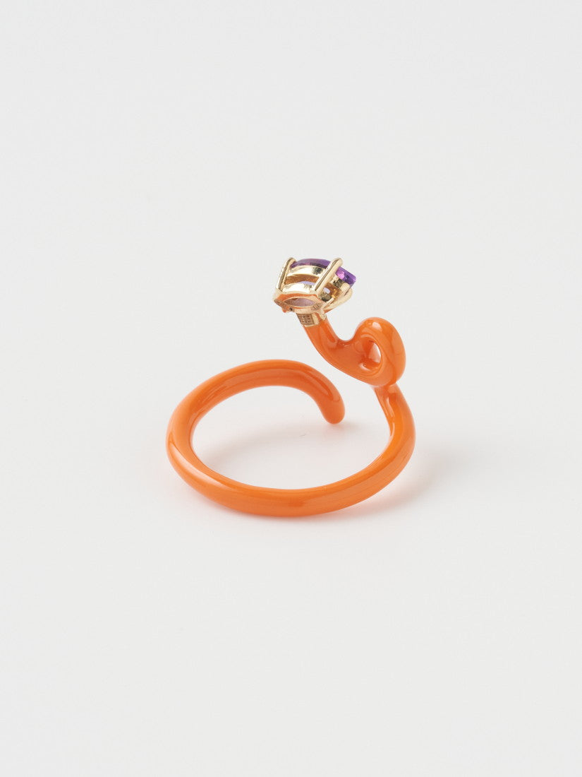 リング BABY VINE TENDRIL RING IN ORANGE