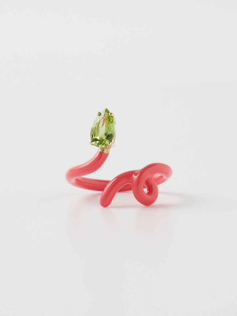 リング BABY VINE TENDRIL RING IN HOT PINK