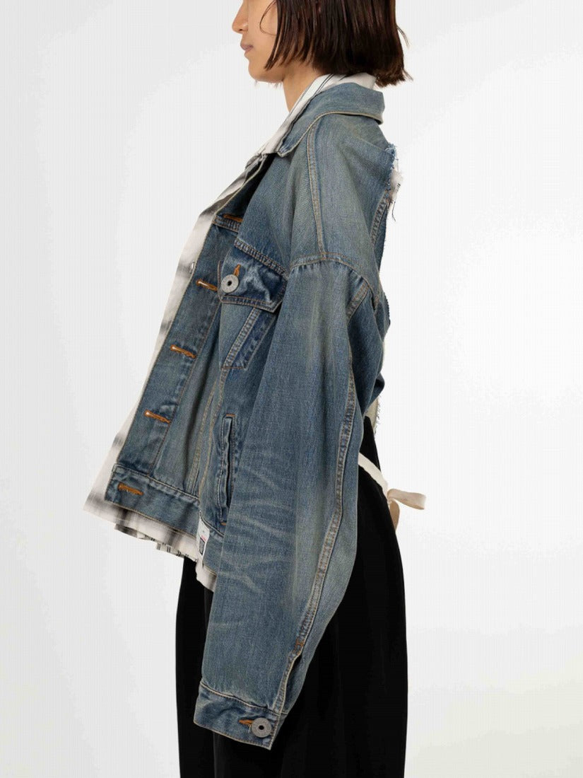 BACKLESS TRIPLE LAYERED DENIM ジャケット