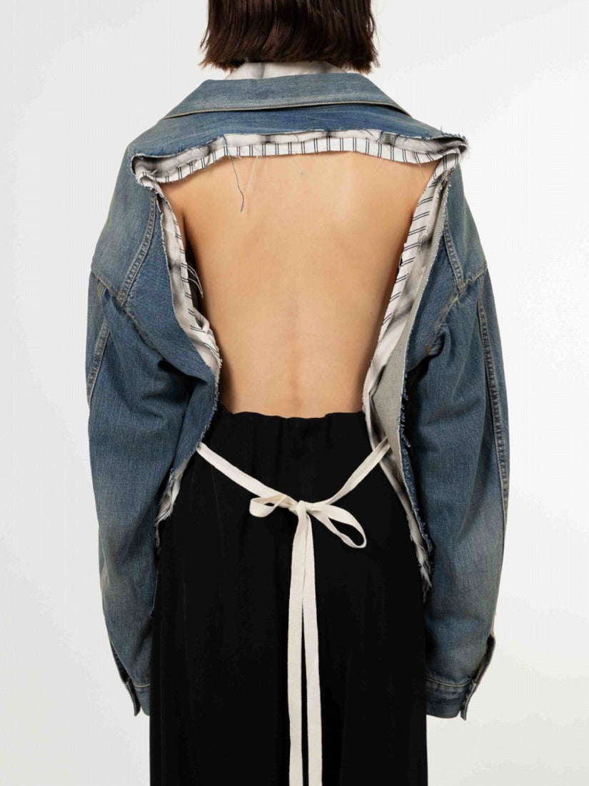 BACKLESS TRIPLE LAYERED DENIM ジャケット