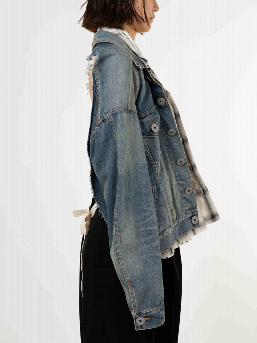 BACKLESS TRIPLE LAYERED DENIM ジャケット