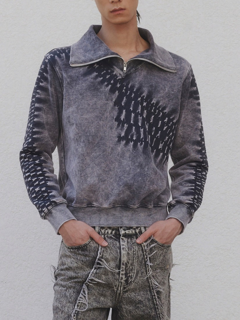 《PONDER.ER》SOOT WASHED HALF-ZIP SWEATシャツ