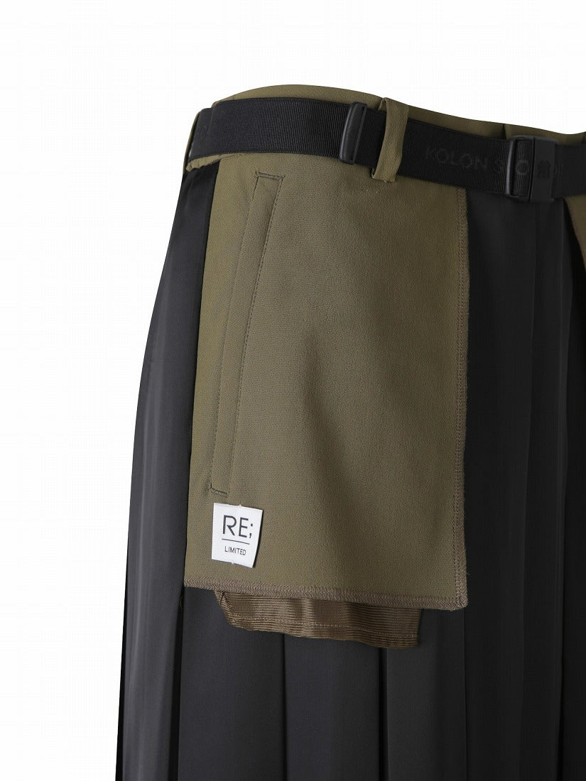 《RE CODE》Pocket patchwork pleats スカート