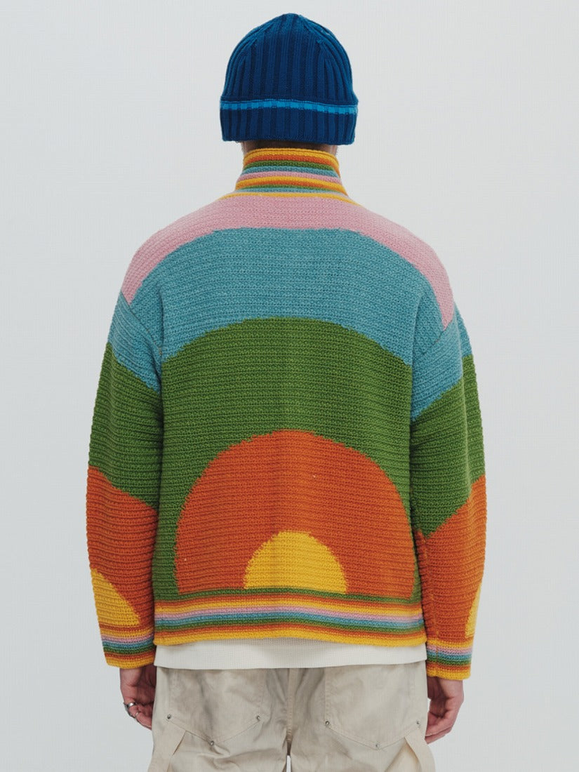 《PLATEAU STUDIO》Rainbow knit シャツ