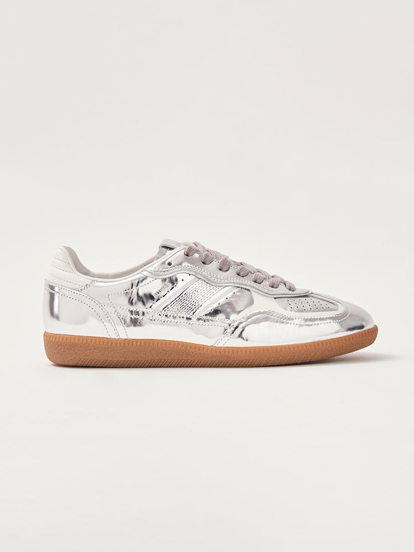 Rife Shimmer Silver Cream Leather Sneakers