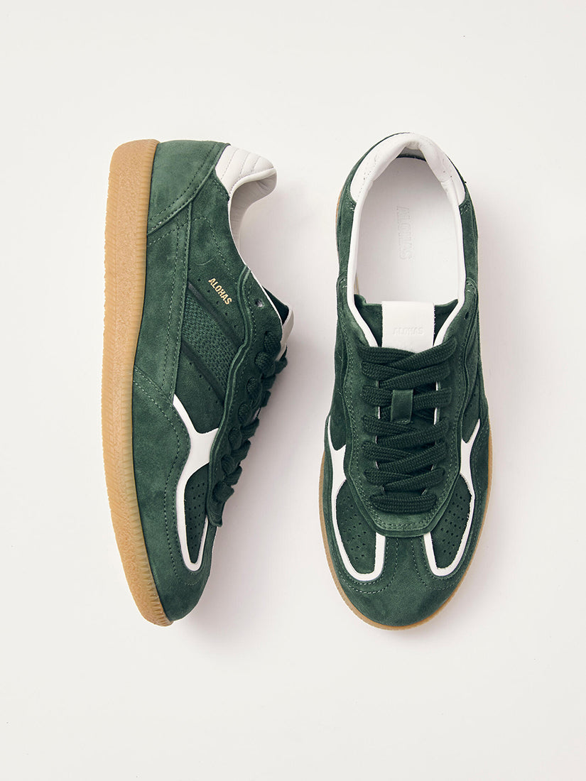 Rife Forest Green Leather Sneakers