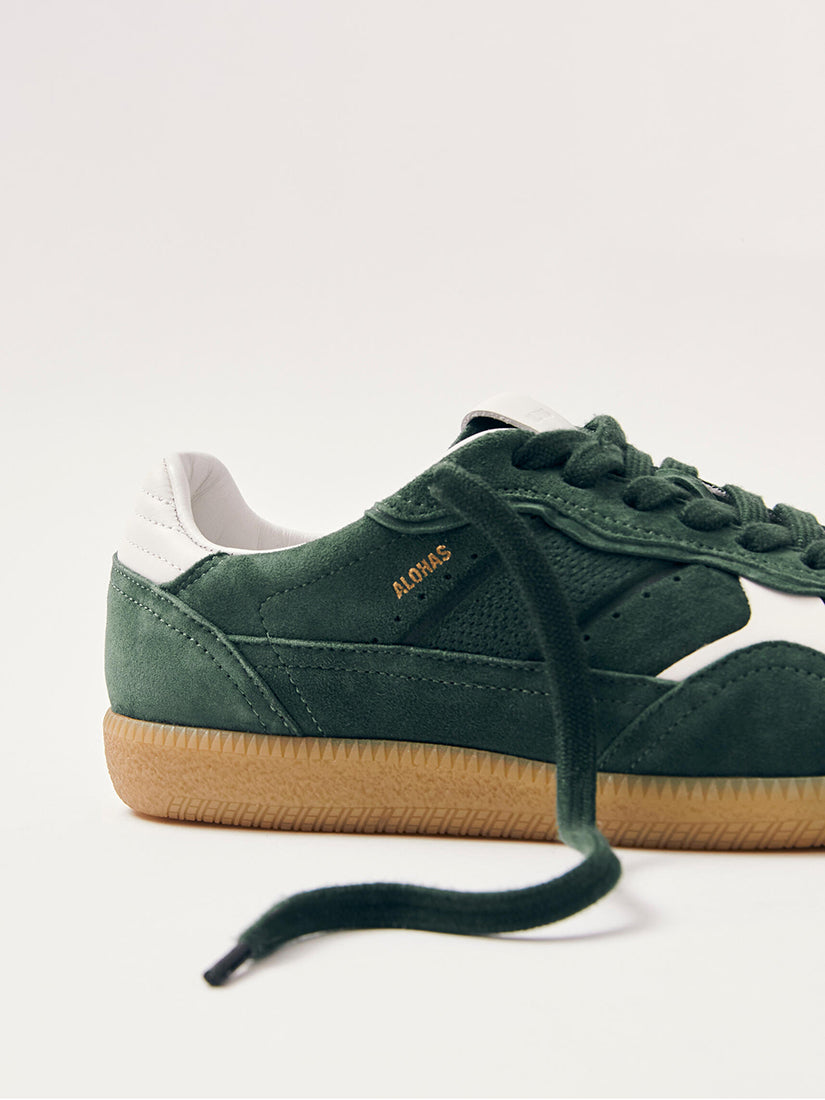 Rife Forest Green Leather Sneakers