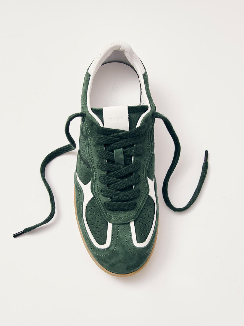 Rife Forest Green Leather Sneakers