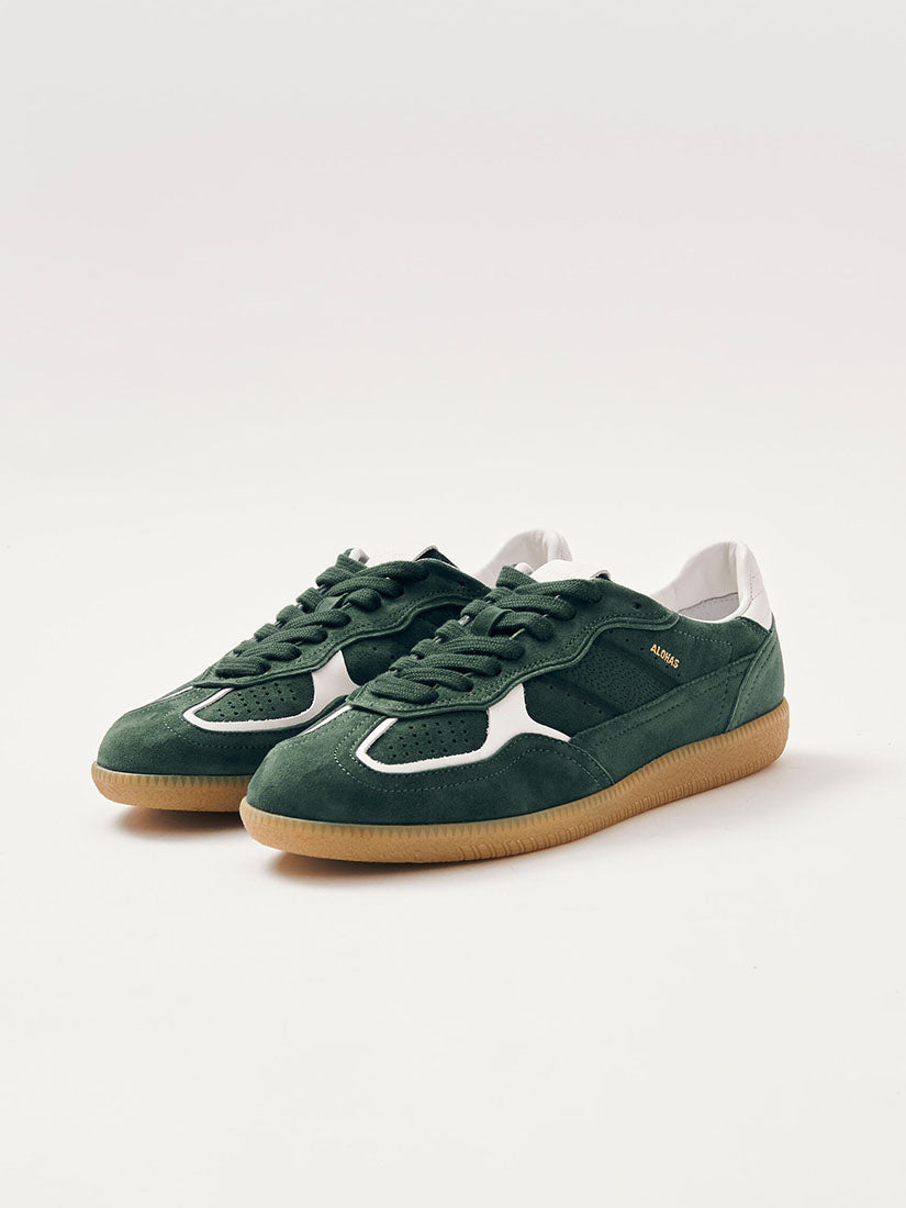 Rife Forest Green Leather Sneakers