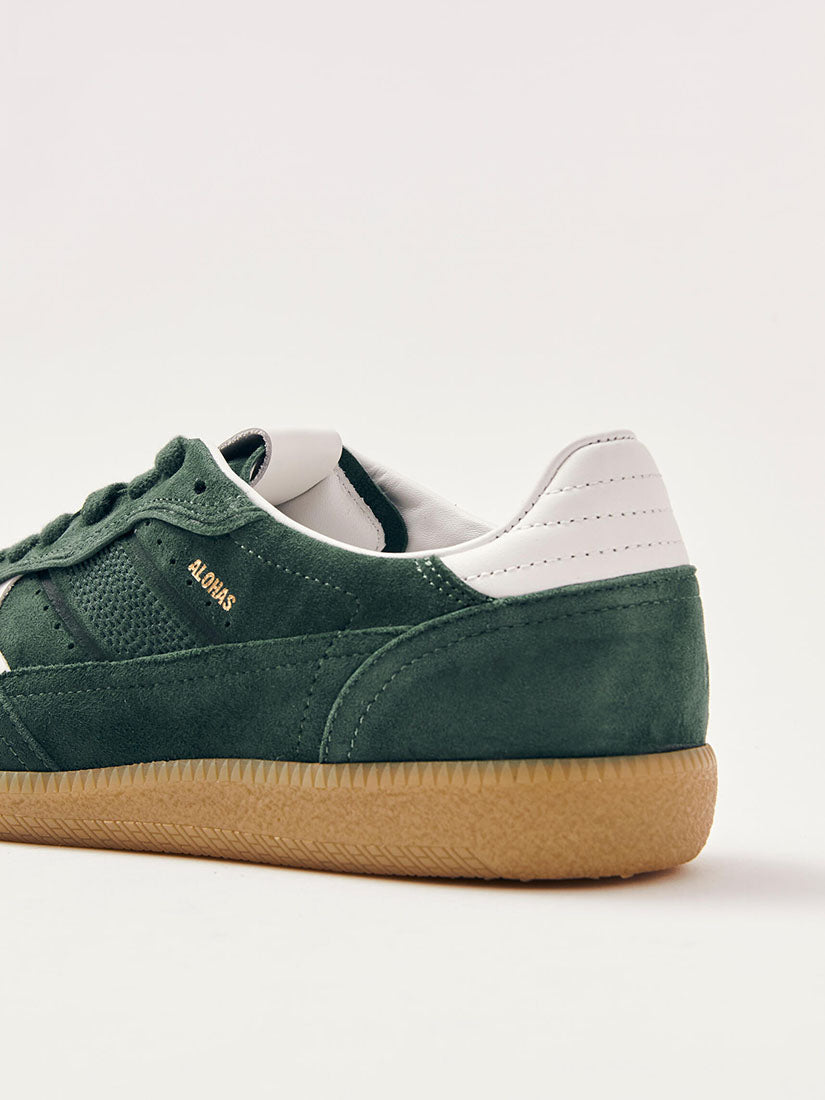 Rife Forest Green Leather Sneakers