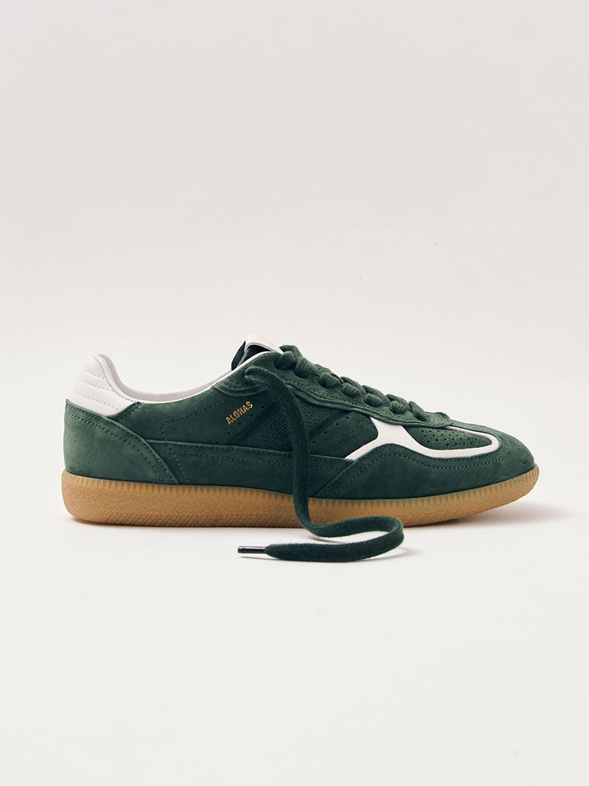 Rife Forest Green Leather Sneakers