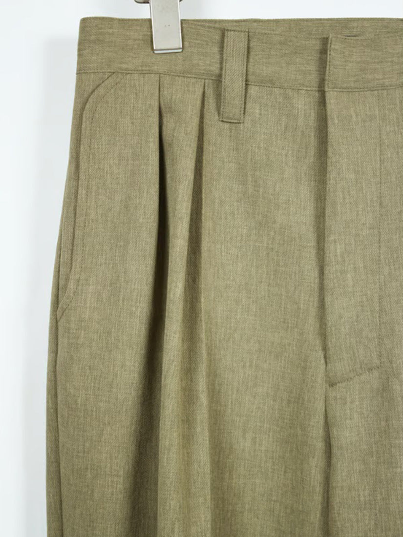 khaki pleat パンツ W