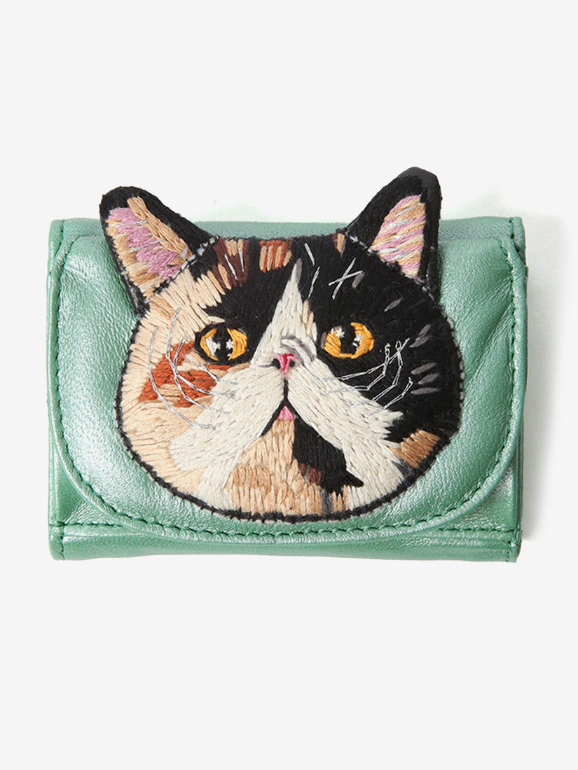 Metallic Green cat Wallet