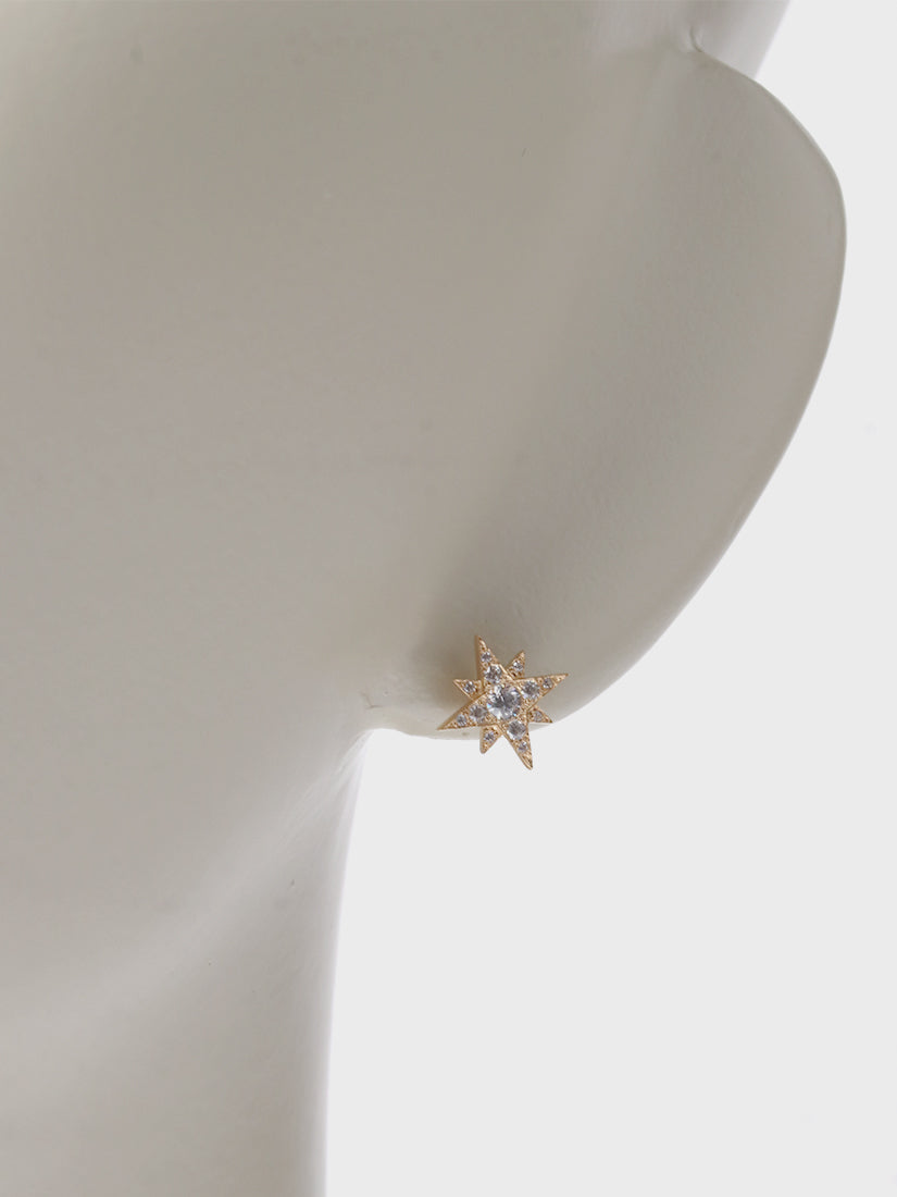 little star pierce gold / cubic zirconia（片耳用）