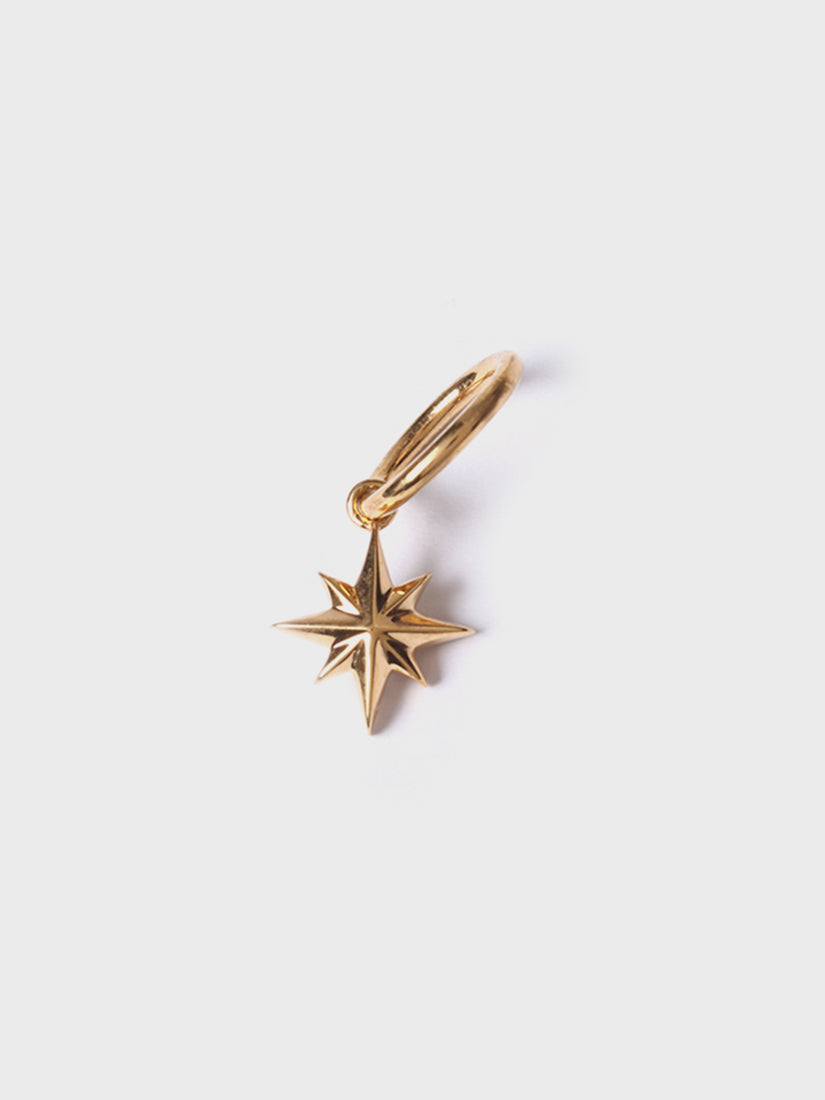 little star charm (reversible / gold / cubic zirconia)