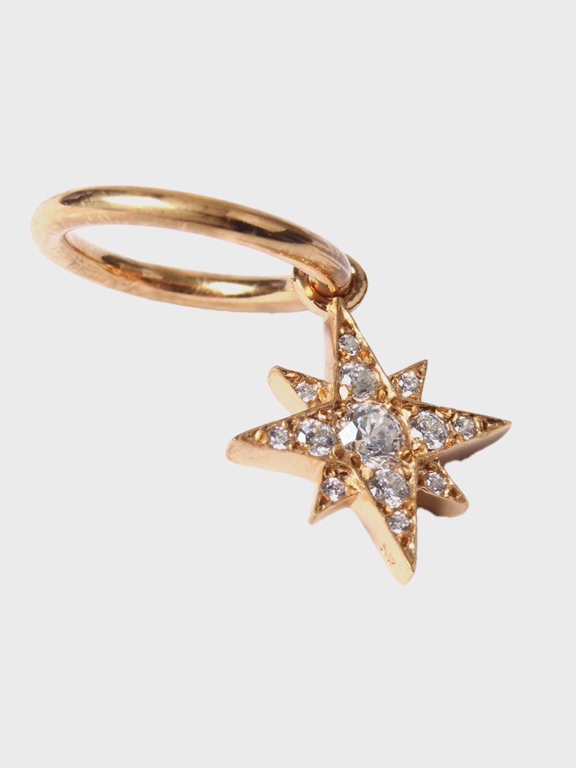 little star charm (reversible / gold / cubic zirconia)