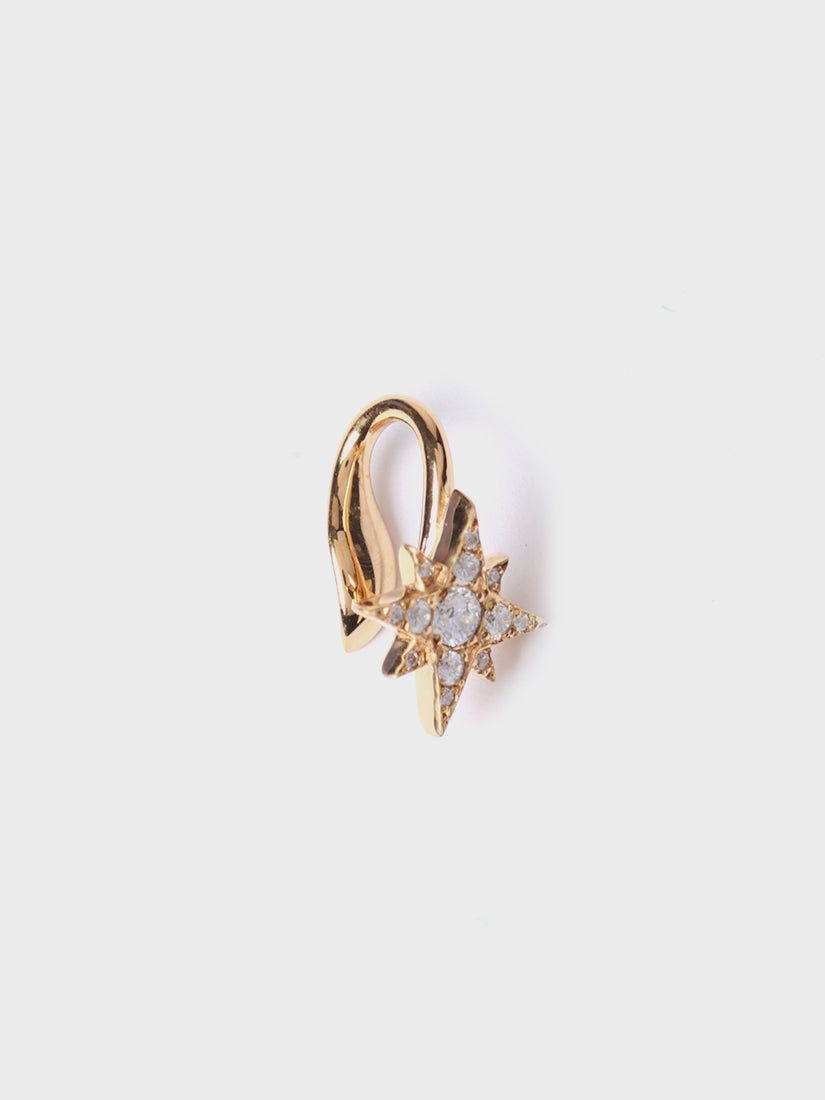 little star earring gold / cubic zirconia（片耳用）