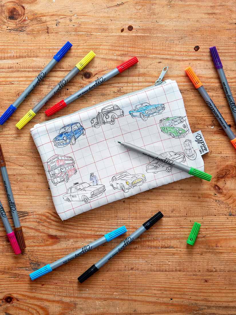 【キッズ】《Eatsleepdoodle》PENCIL CASE cars, trucks and tractors – H.P.FRANCE ...