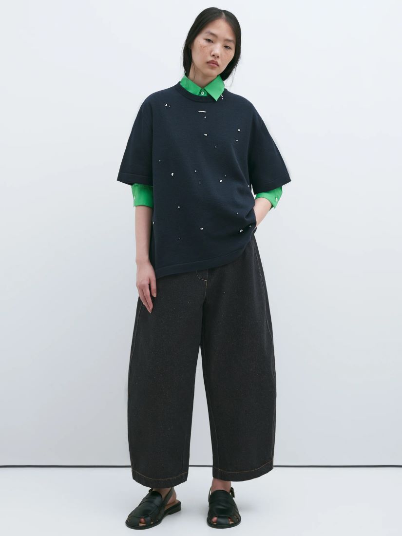 MERINO WOOL BEADED Tシャツ