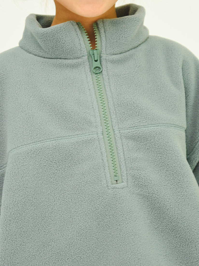 【キッズ】マイクロフリースHalf ZIP / green