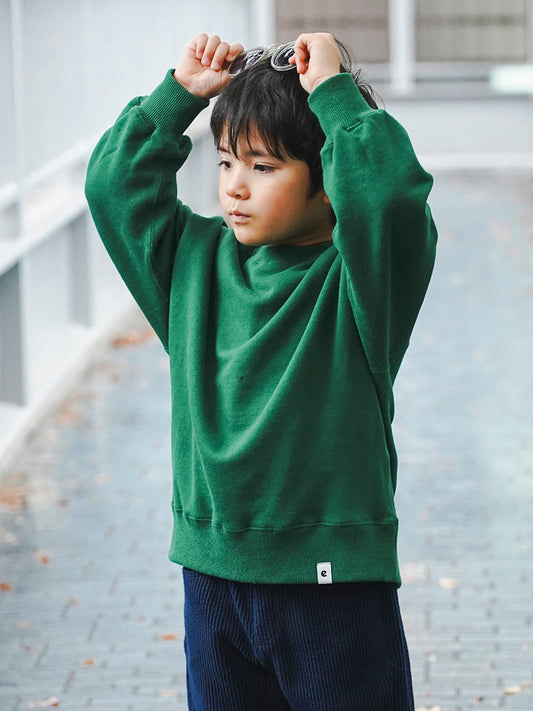 【キッズ】クルーネックスウェット crew neck sweat / green