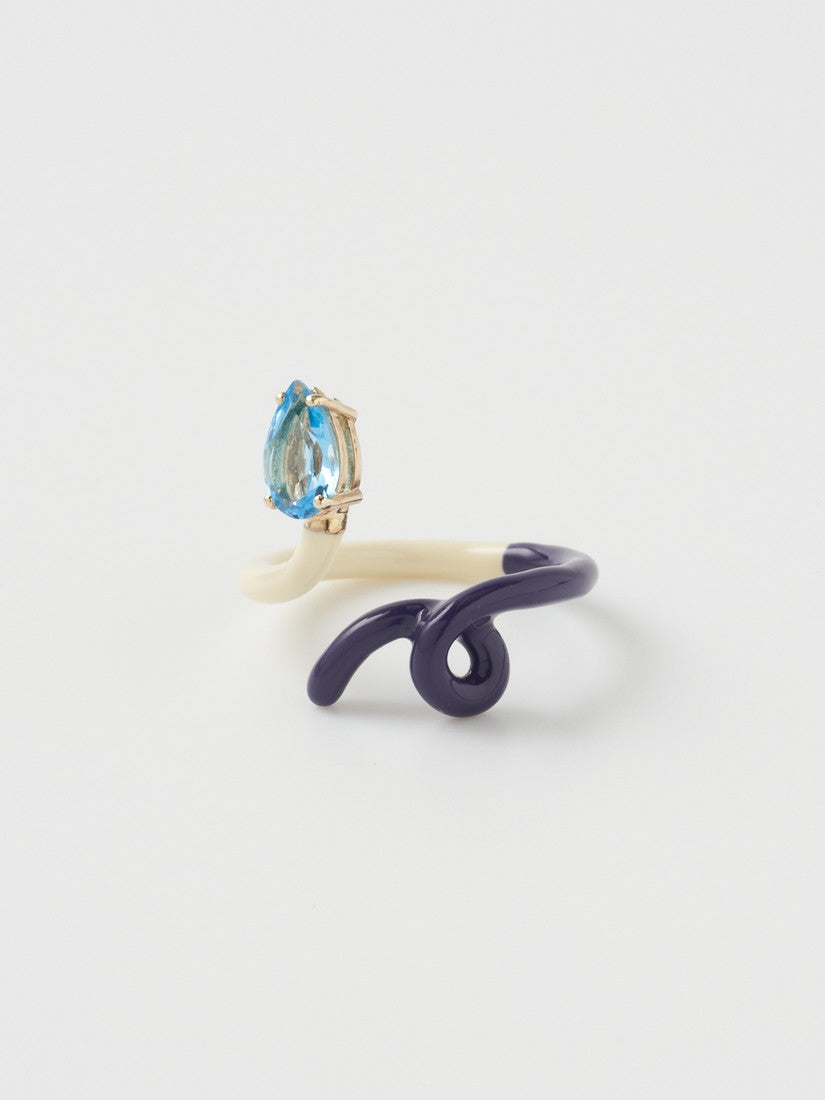 リング BABY VINE TENDRIL RING IN WHITE＆PURPLE