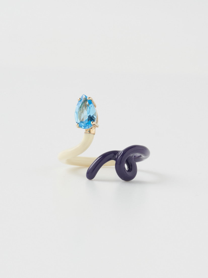 リング BABY VINE TENDRIL RING IN WHITE＆PURPLE