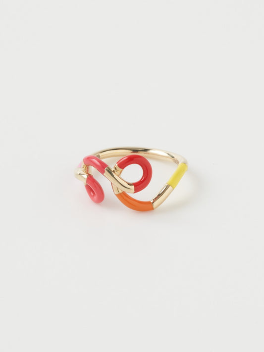 リング TETRADIC RING IN PINK YELLOWS