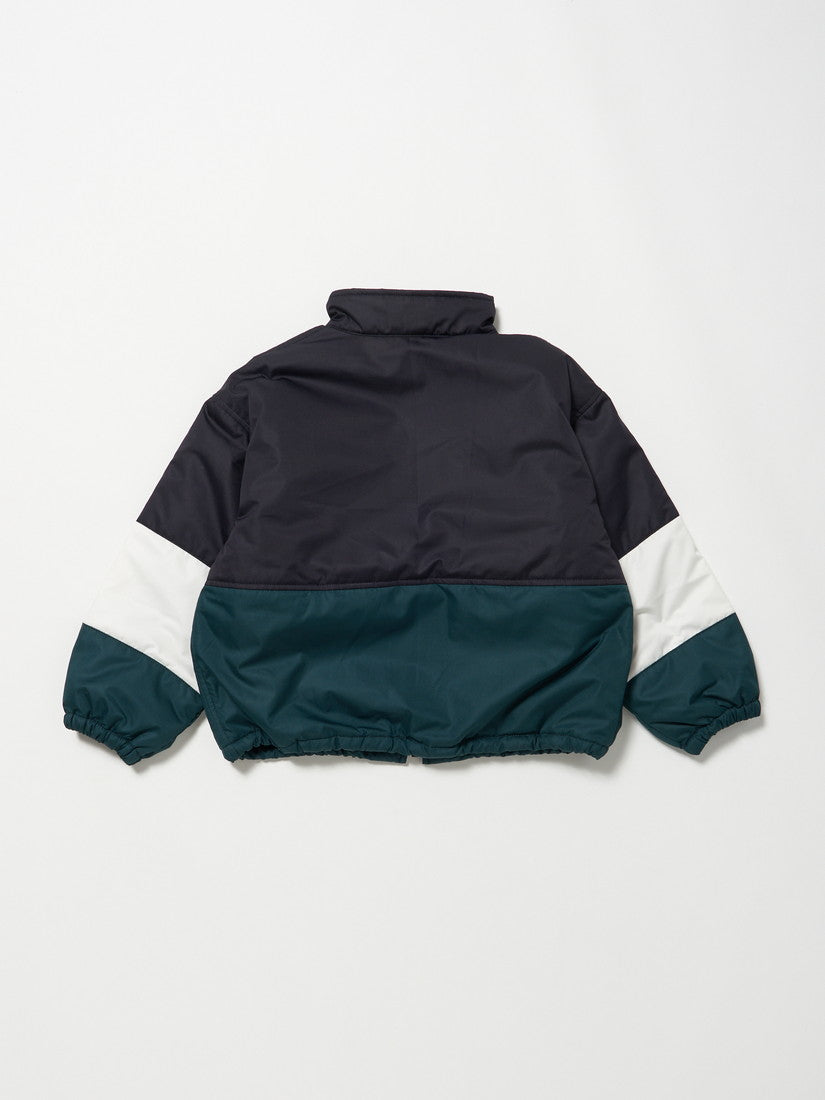 【タイムセール】【キッズ】カラーブロックブルゾン　navy×green