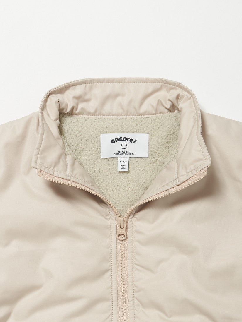 【タイムセール】【キッズ】カラーブロックブルゾン　beige×white