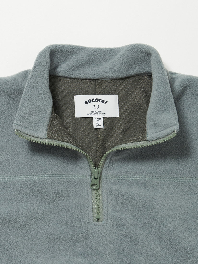 【キッズ】マイクロフリースHalf ZIP / green