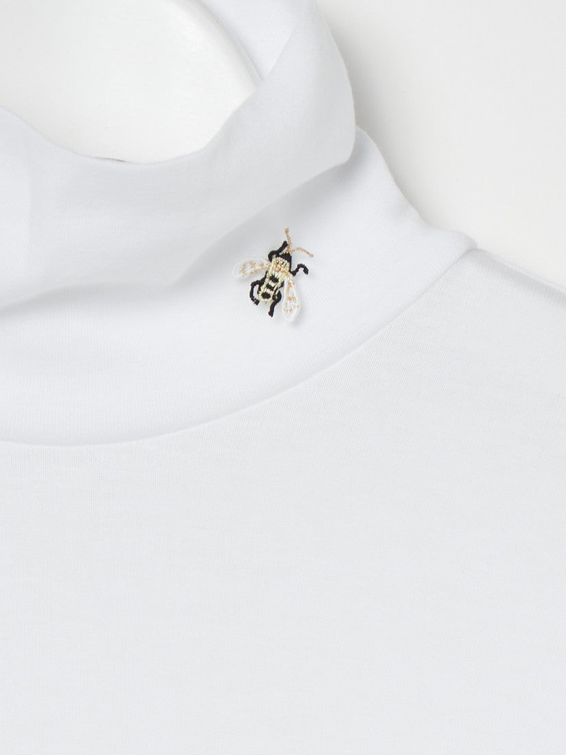 Cotton Frice High Neck T-shirts with Bee セーター