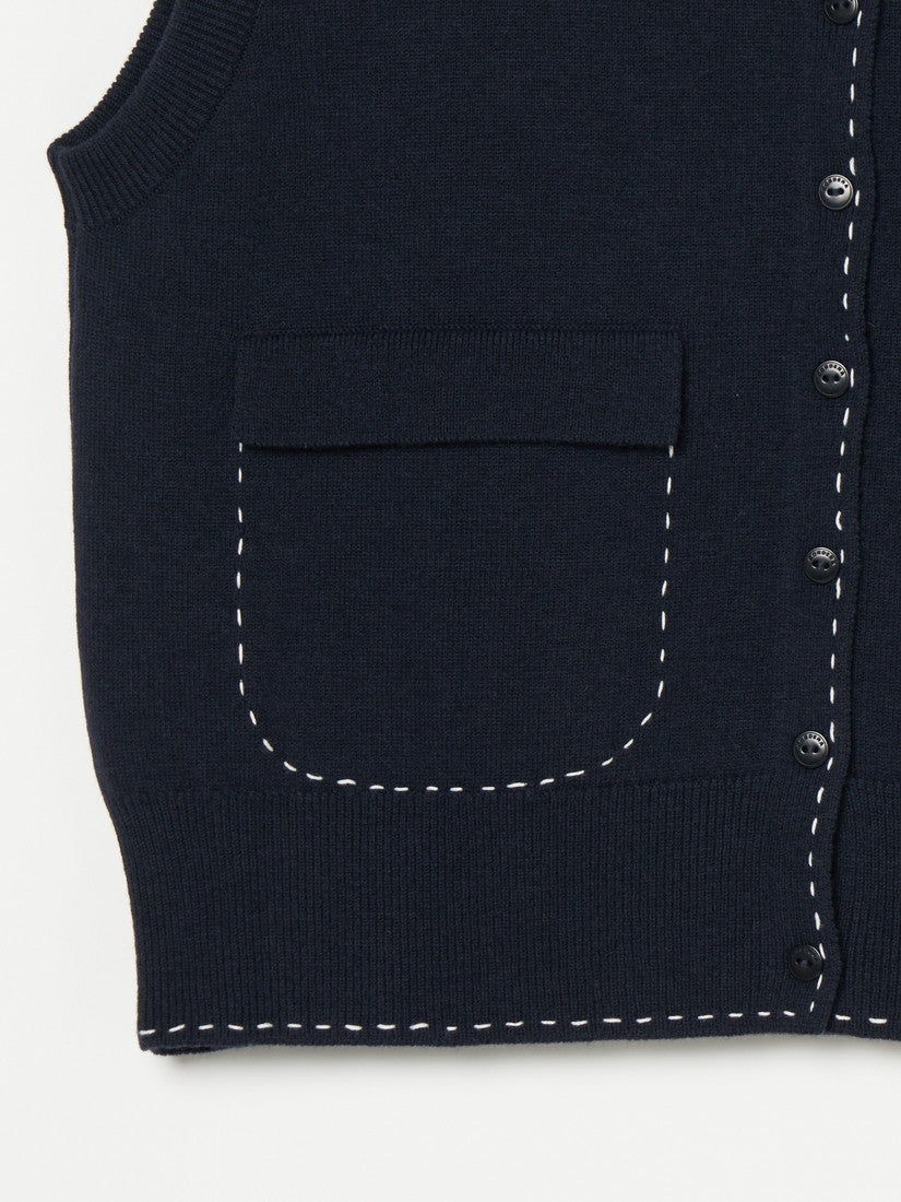 MERINO WOOL STITCHED WAISTベスト