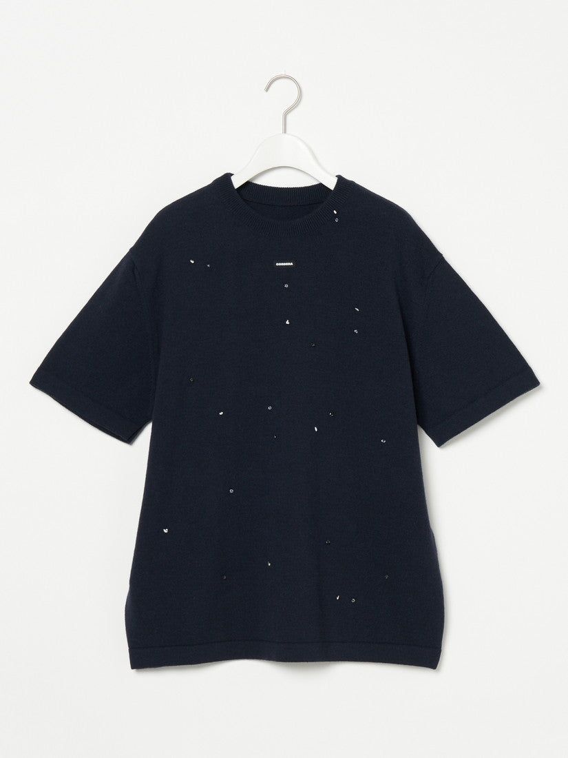 MERINO WOOL BEADED Tシャツ