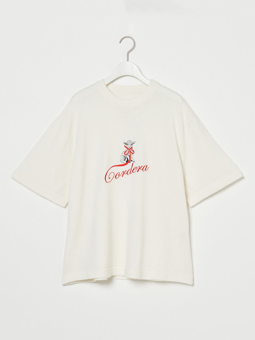 MERINO WOOL EMBROIDERED CORDERA Tシャツ