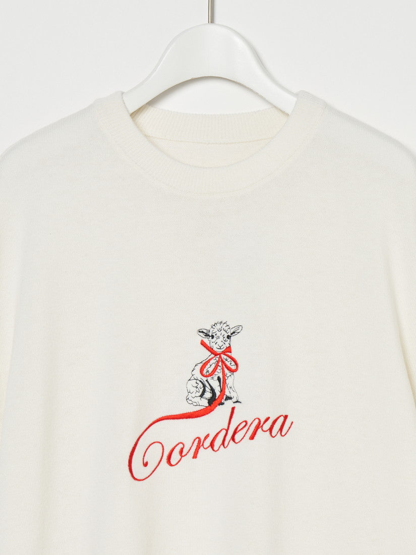 MERINO WOOL EMBROIDERED CORDERA Tシャツ