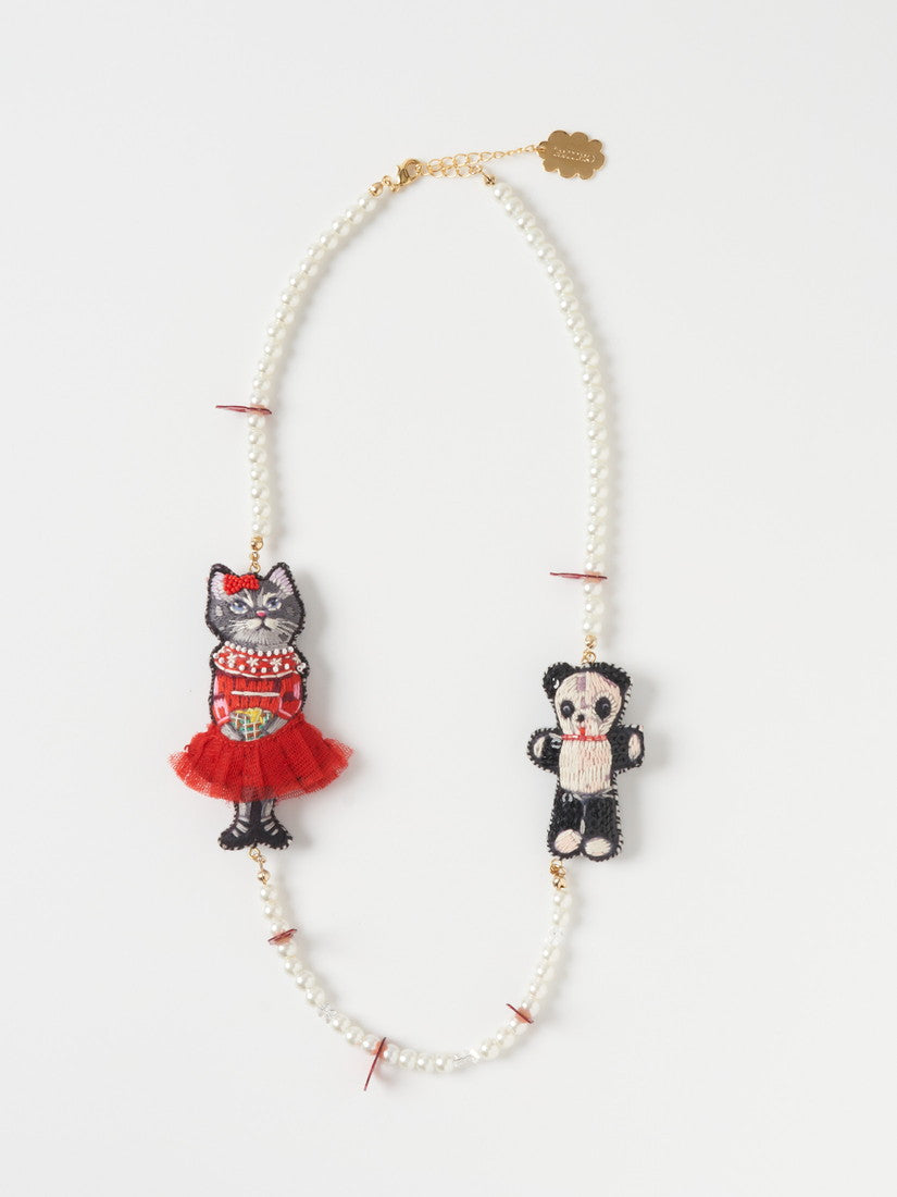 【期間限定】ネックレス Nathalie Lete Red dress cat