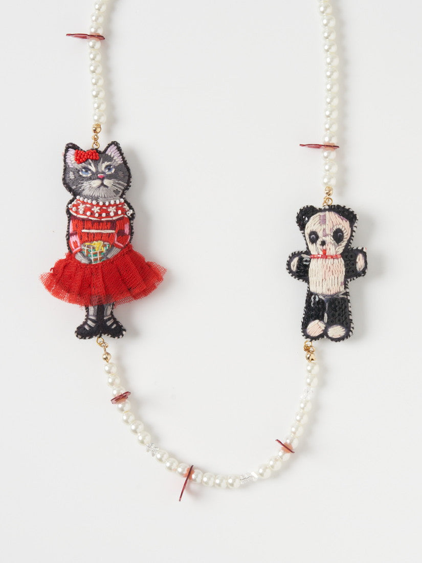 【期間限定】ネックレス Nathalie Lete Red dress cat