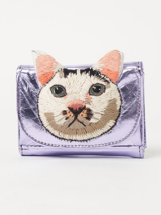 white cat wallet(Metallic lavender)