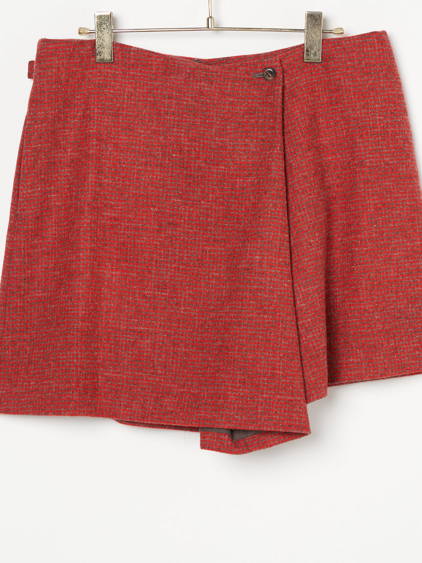 ウチダフミカJUN MIKAMI ジュンミカミ　wool check skirt
