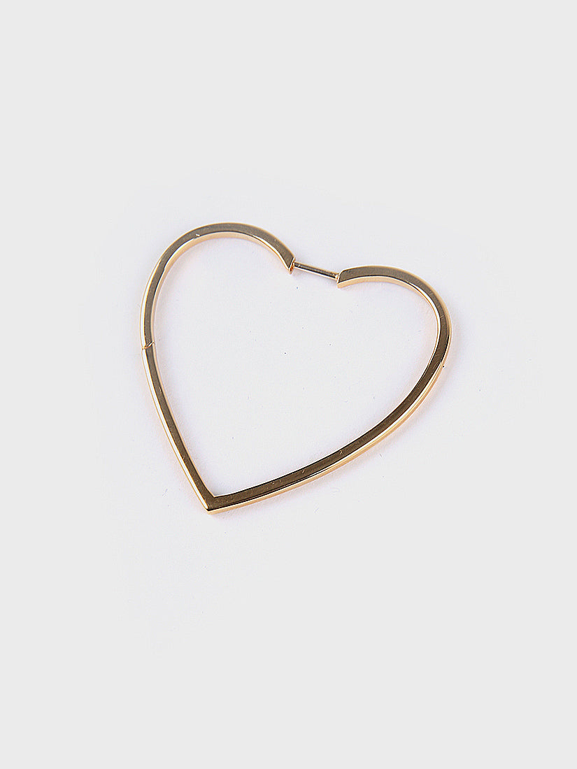 Hoop heart ピアス large / gold (片耳用)