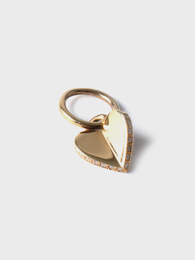 Tiny heart チャーム (gold cubic zirconia)