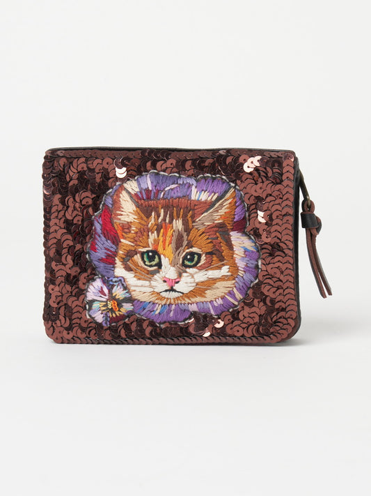 【限定商品】Flower cat wallet(Brown)