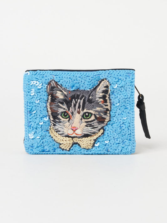 Antique cat wallet(Blue)