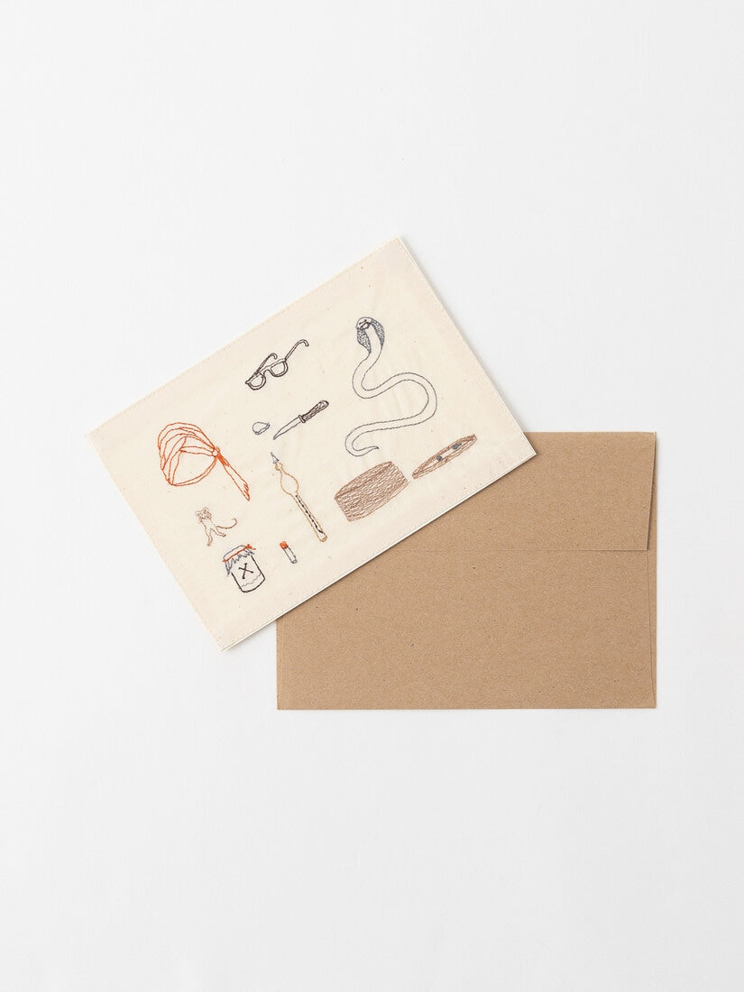 刺繍カード Essentials for any snake charmer