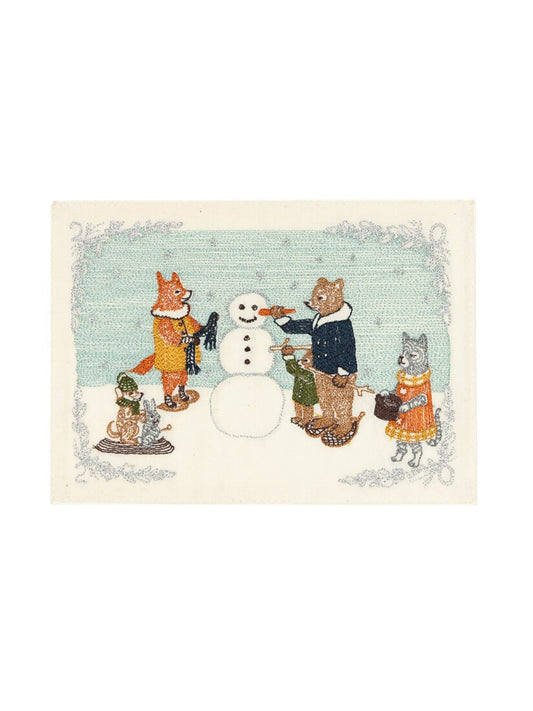 刺繍カード Snowman