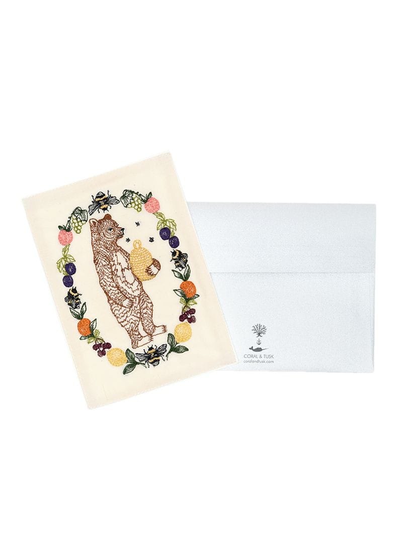 刺繍カード Honeybear